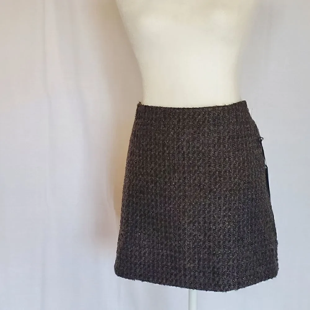 Willi Smith wool plaid shimmer skirt 10
